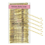 120pc Wavy Kirby Metal Bobby Hair Pins Clips with Gold Hair Clips
