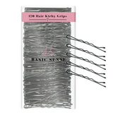 Set of 12 pairs of elastic hair clips in 120pc Wavy Kirby Metal Bobby Hair Pins Clips.