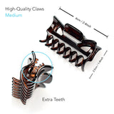 Essential Hair Claw Clips Set, brown and black, 4pcs, 6cm