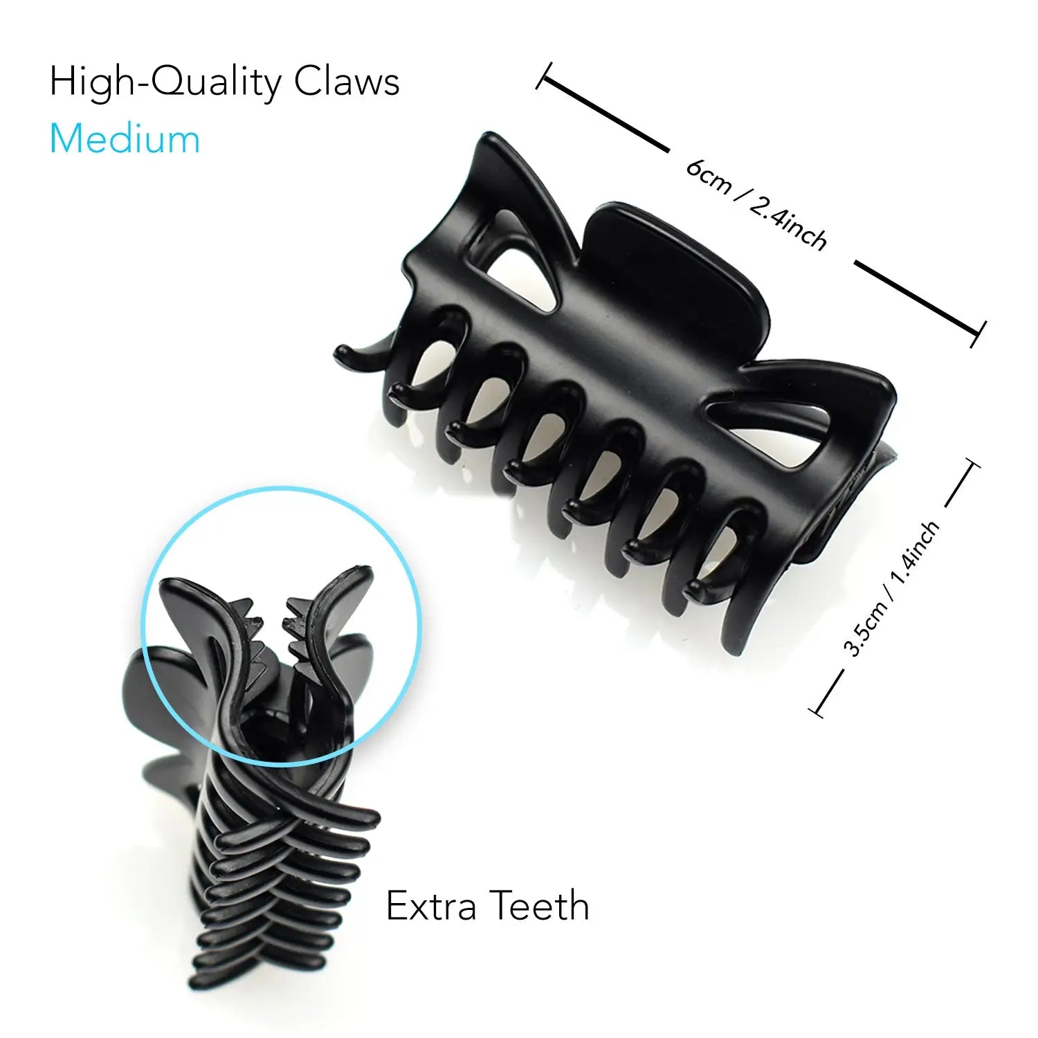 Essential hair claw clips set with assorted 6cm clips
