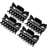 Essential Hair Claw Clips Set, 6cm - 4pcs, black plastic clips for hair extensions