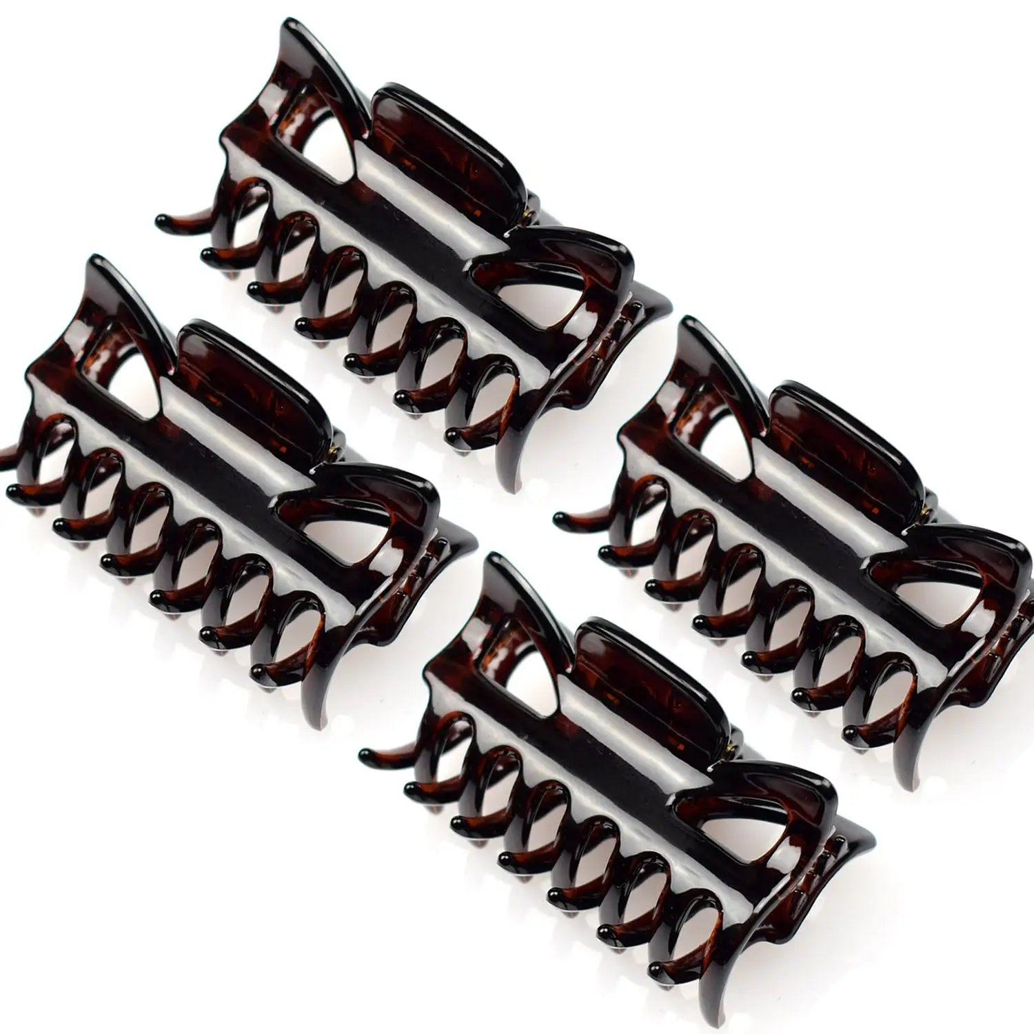 Essential Hair Claw Clips Set, 6cm - 4pcs on white surface