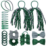 23PCS Gingham Check School Girl Hair Accessories Set - Hair Accessory Set
