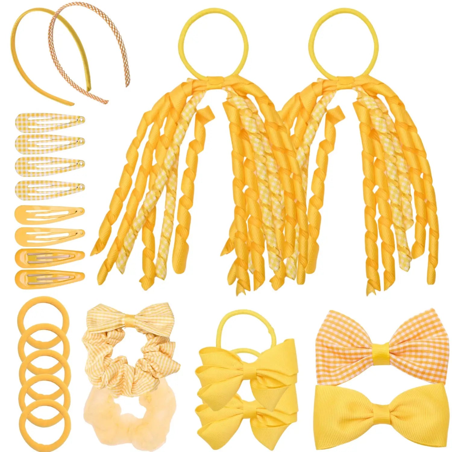 23PCS Gingham Check School Girl Hair Accessories Set - Hair Accessory Set