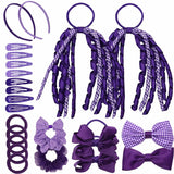 23PCS Gingham Check School Girl Hair Accessories Set - Hair Accessory Set