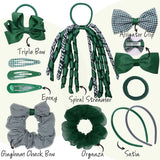 23PCS Gingham Check School Girl Hair Accessories Set - Hair Accessory Set