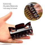 Essential hair claw clips set, 8cm - 2pcs black and white bottle opener.