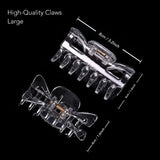Essential Hair Claw Clips Set, 8cm - 2pcs: Clear glass glasses on black background.