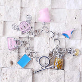 Colorful metal charm bracelet with multiple charms - 3 Pack Metal Charm Bracelets
