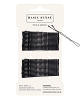 30pcs 48mm (1.8’’ inch) traditional metal bobby kirby wavy grips/ pins - Black - Clips & Grips