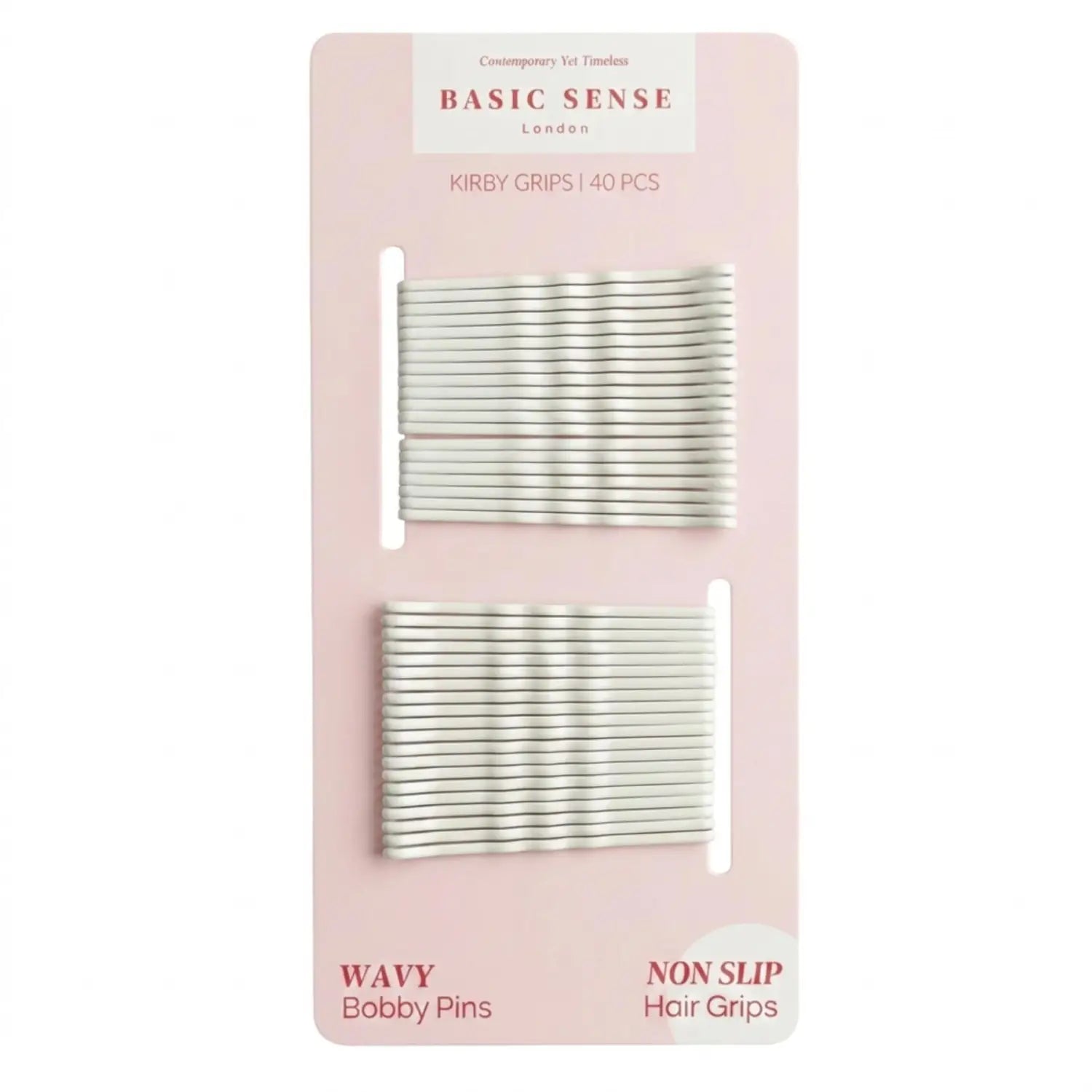 30pcs 48mm (1.8’’ inch) traditional metal bobby kirby wavy grips/ pins - Plantinum White - Clips & Grips