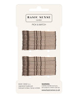 30pcs 48mm (1.8’’ inch) traditional metal bobby kirby wavy grips/ pins - Brown - Clips & Grips