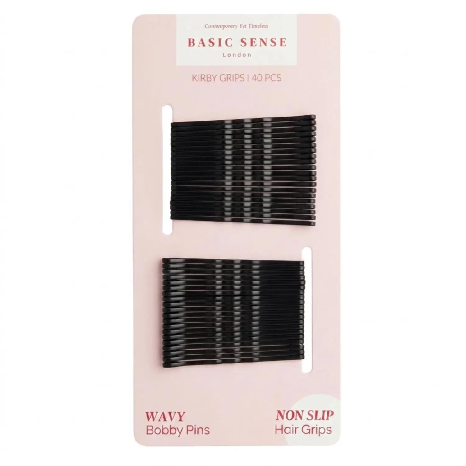 30pcs 48mm (1.8’’ inch) traditional metal bobby kirby wavy grips/ pins - Matt Black - Clips & Grips
