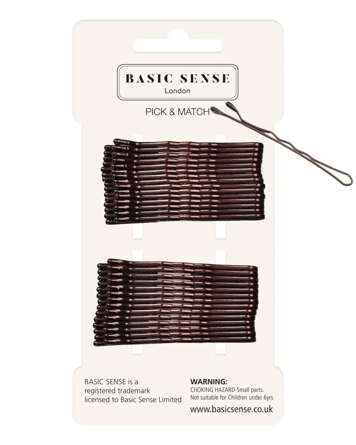 30pcs 48mm (1.8’’ inch) traditional metal bobby kirby wavy grips/ pins - Dark Brown - Clips & Grips