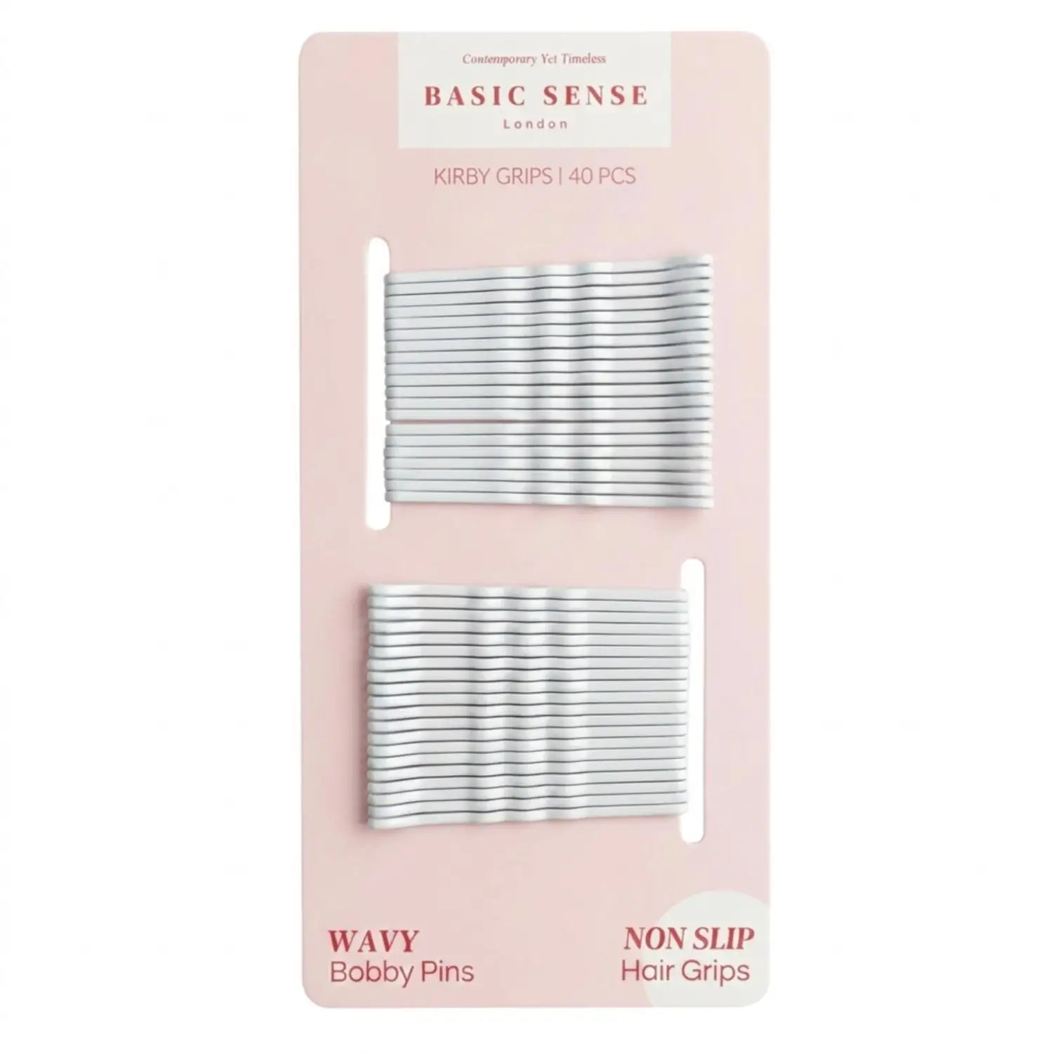 30pcs 48mm (1.8’’ inch) traditional metal bobby kirby wavy grips/ pins - White - Clips & Grips