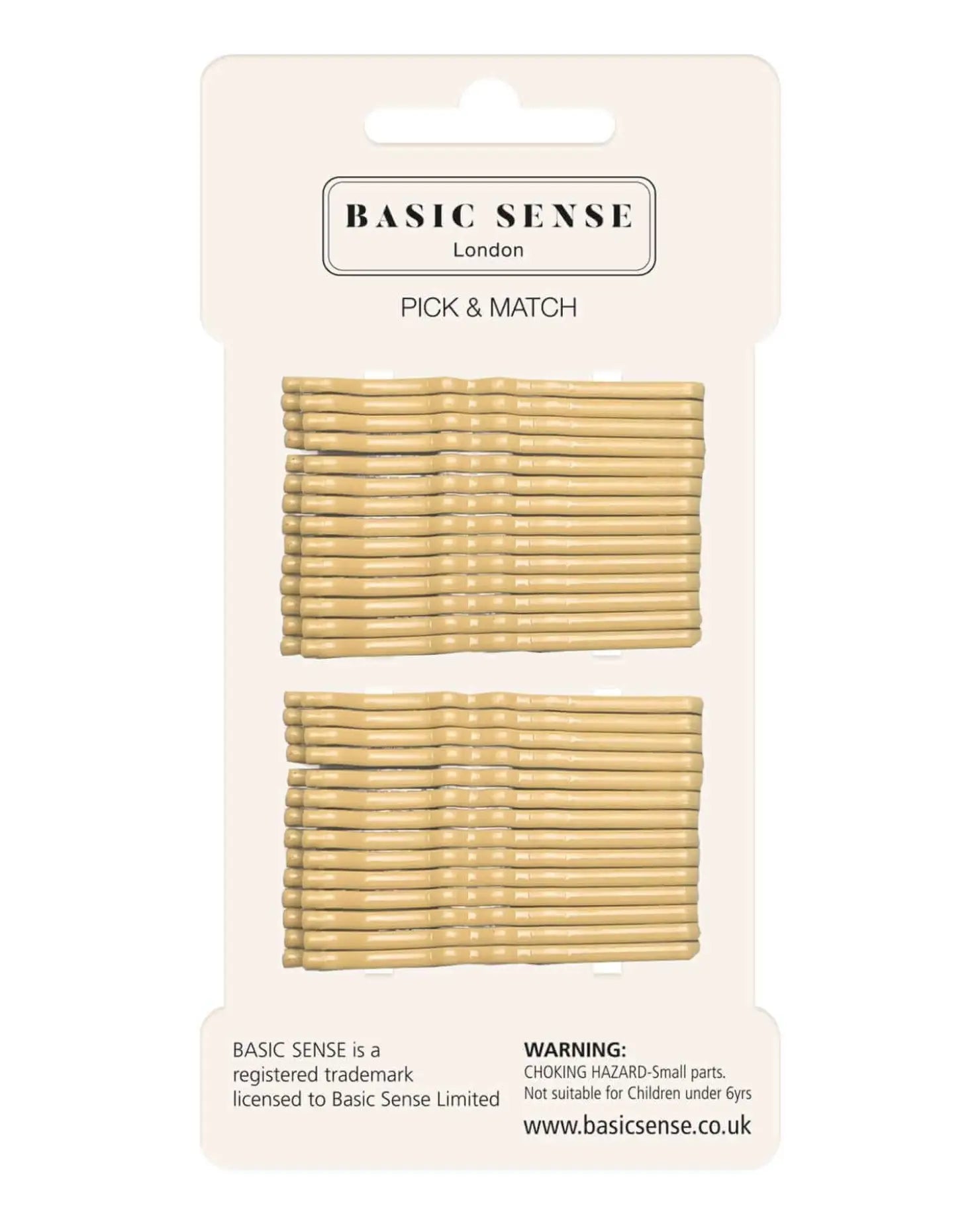 Metal bobby hair pins wrapped in a pack of four bamboo sticks