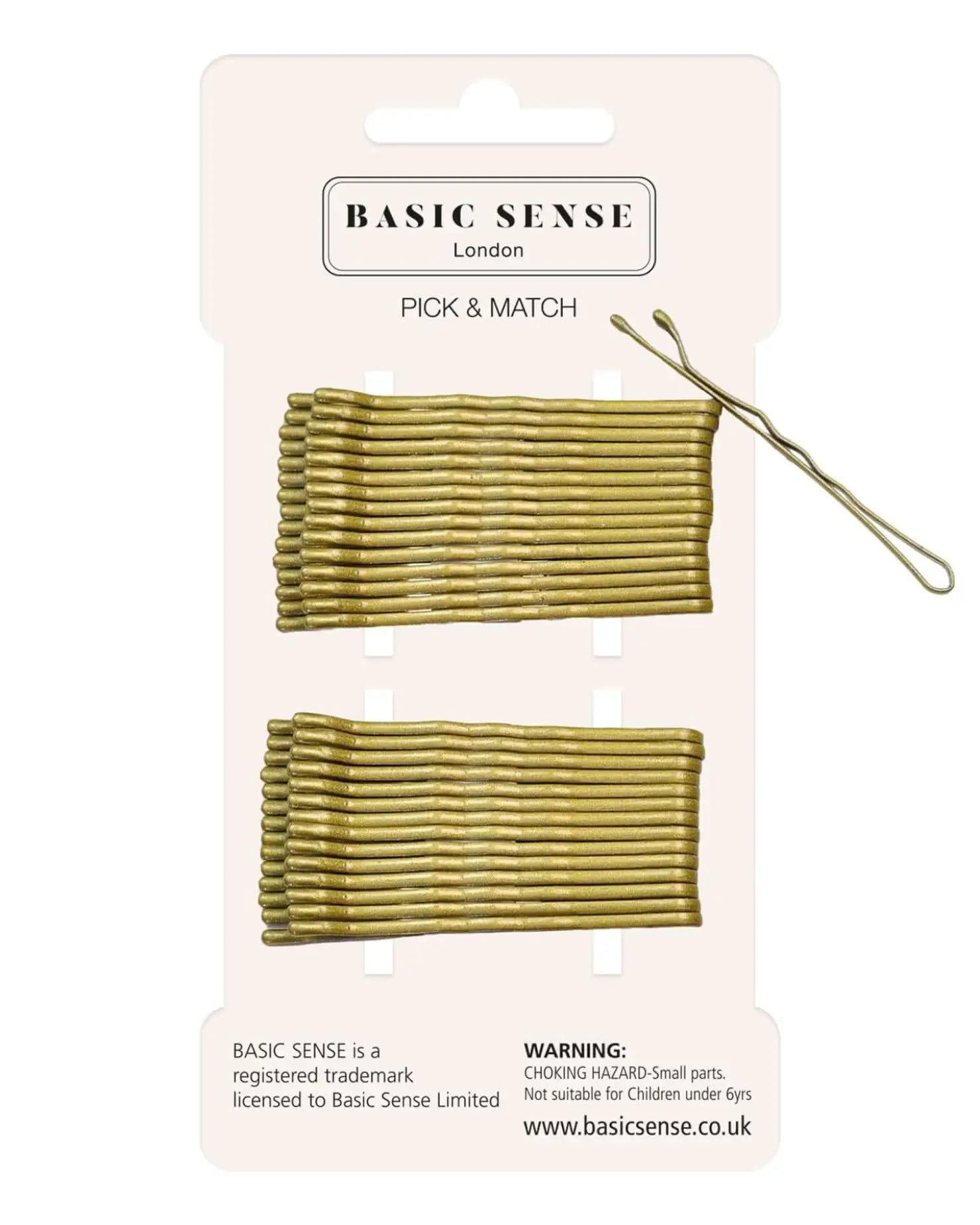 Metal bobby hair pins with 1mm brass wire, 30pcs.