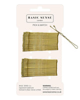 Metal bobby hair pins with 1mm brass wire, 30pcs.