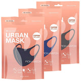 Three pack of copper infused face masks with pink and blue design - 3D Copper-Infused Face Mask Covering for Stylish Protection