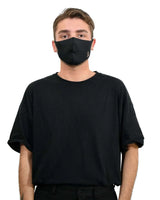 3D Copper-Infused Face Mask Covering for Stylish Protection featuring a man wearing a black mask