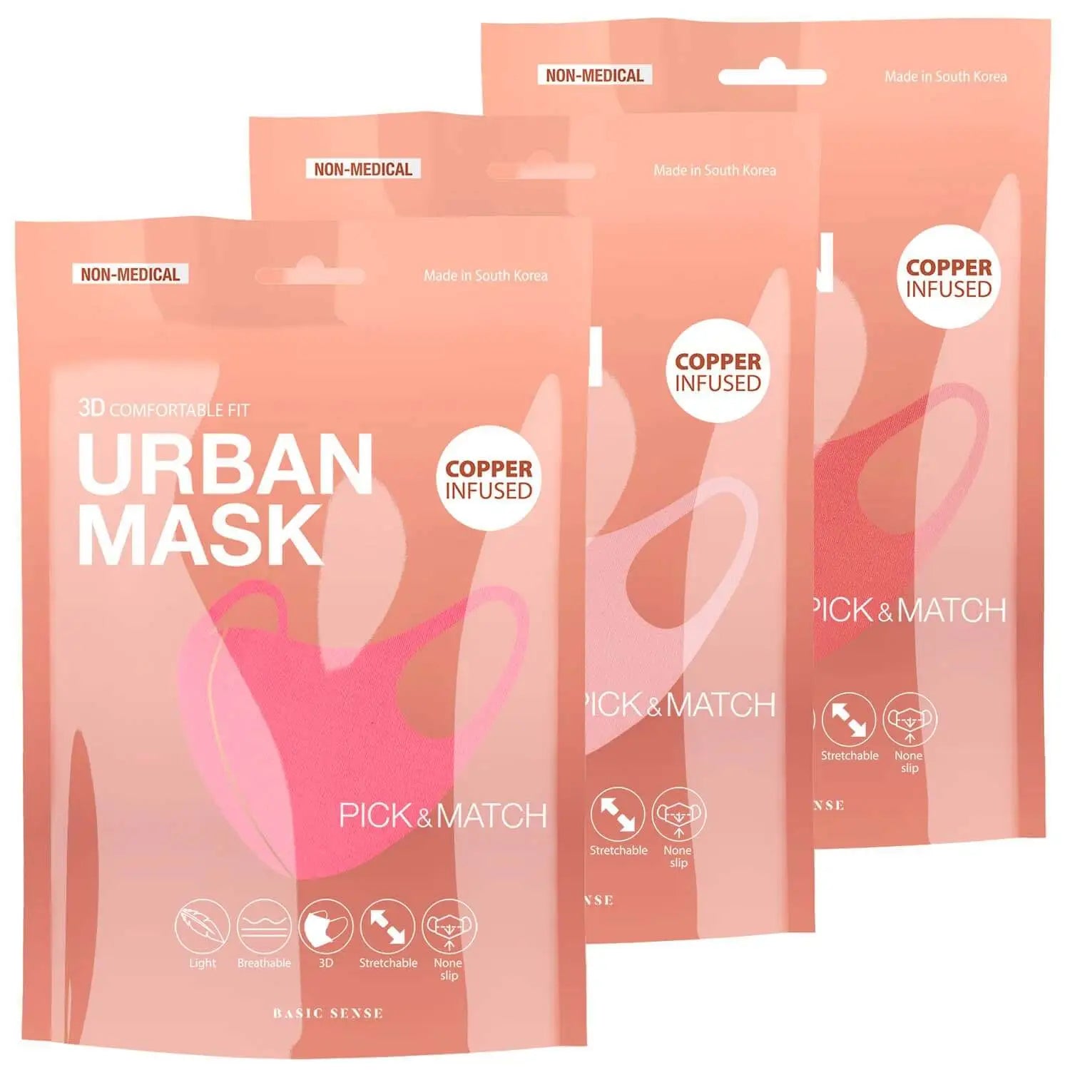 Copper-infused 3-pack lip mask for stylish protection