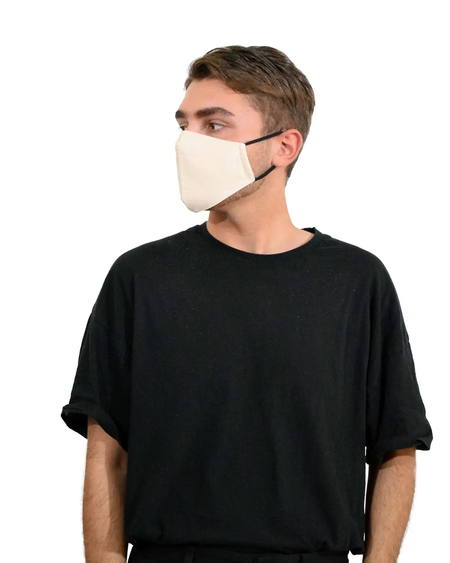 Man wearing cotton fashion face mask from 3D Design covering