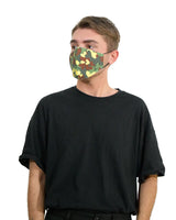 Man wearing camouflage cotton fashion face mask.
