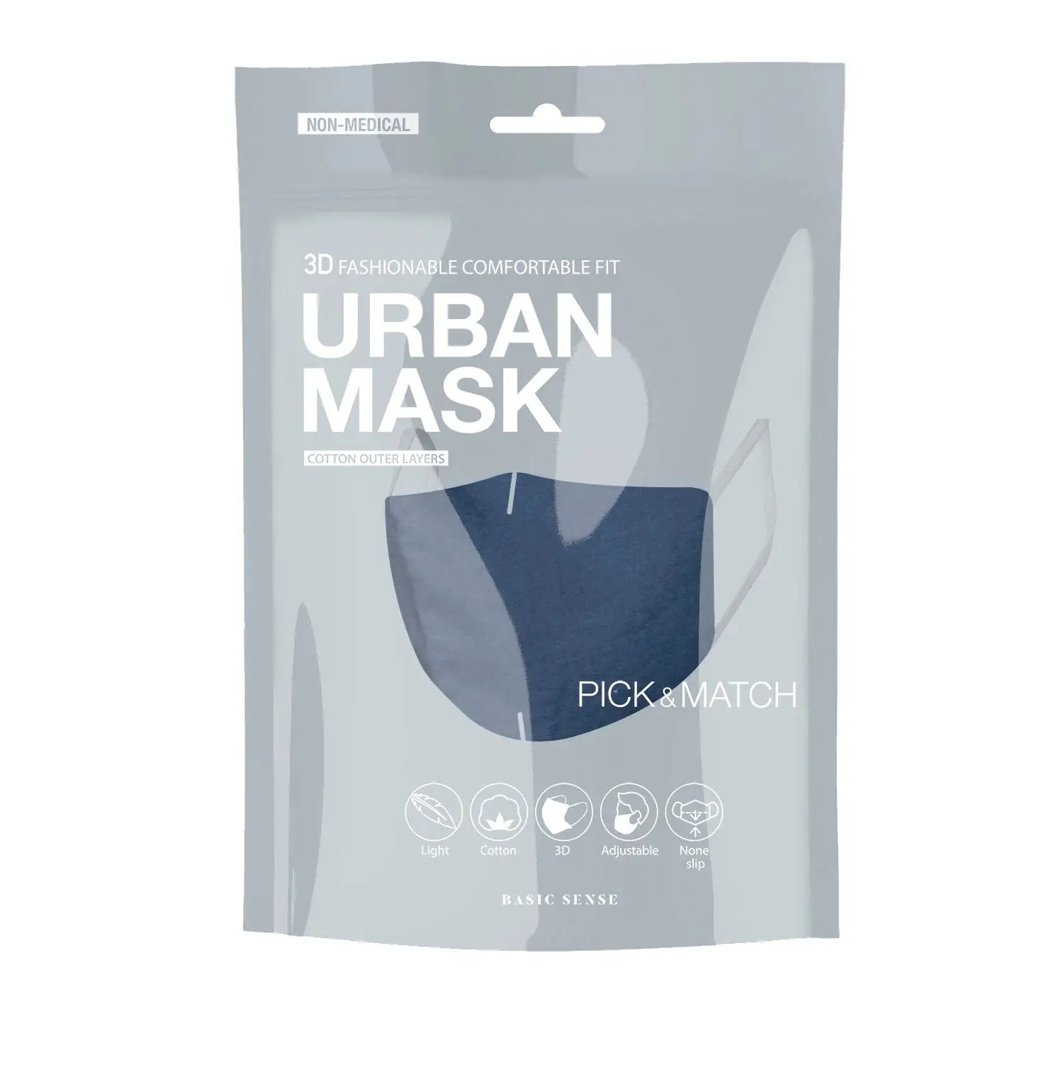 Organic cotton black face mask with stylish design