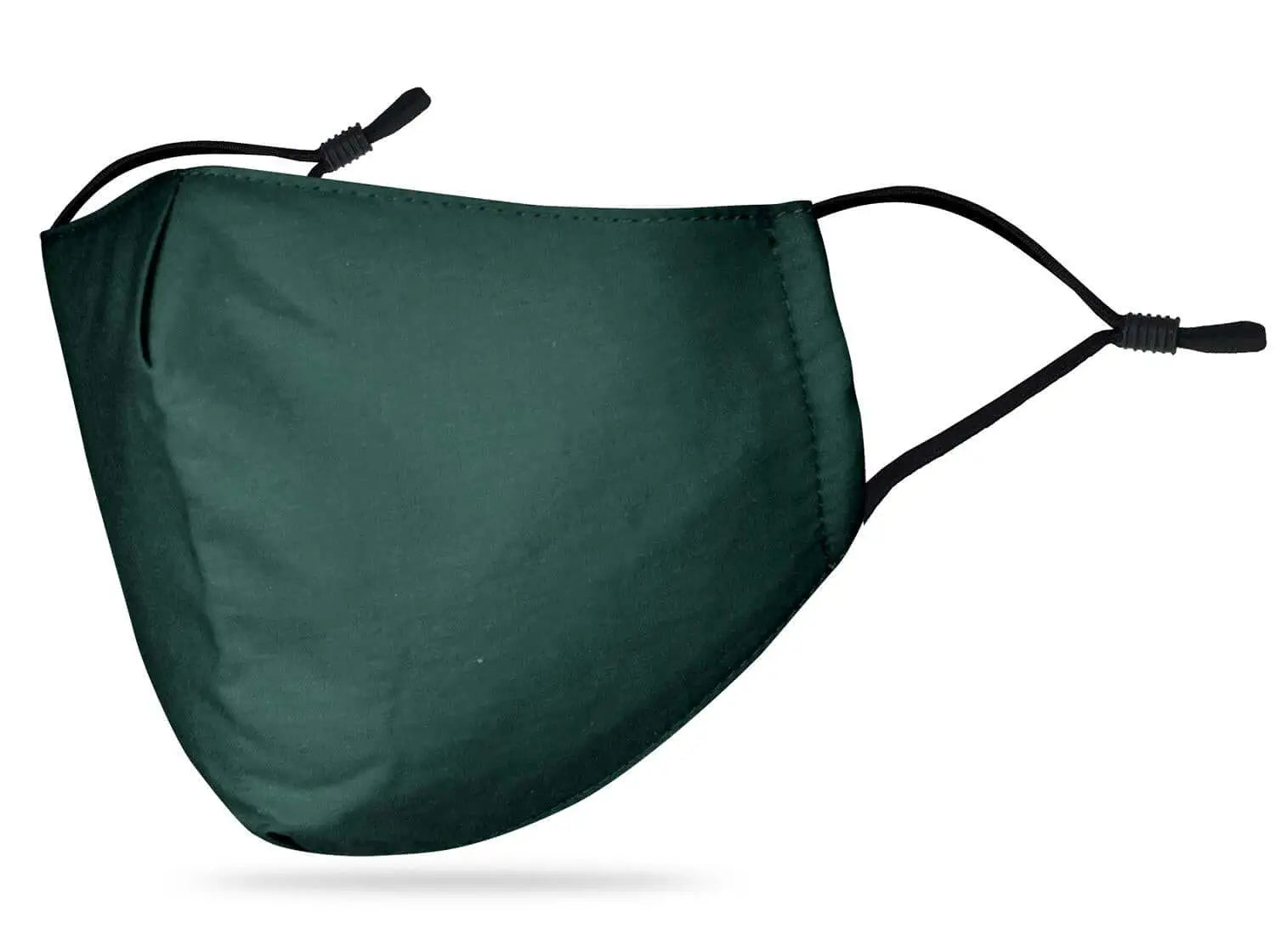 Green cotton fashion face mask with black elastic straps - 3D Design 100% Cotton.