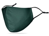 Green cotton fashion face mask with black elastic straps - 3D Design 100% Cotton.