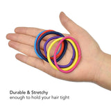 3mm soft elastic hair ties in various colors, 60 pieces