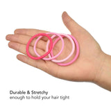 3mm Soft Elastic Hair Ties in Pink Color, Set of 60 Ponytail Holders