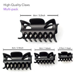 Essential Hair Claw Clips Set - Black Plastic Hair Clips for Women
