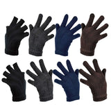 Six pairs of fingerless and full cotton blend magic gloves in a 4-pair pack.