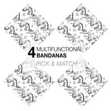 4-Piece Musical Clef Note Cotton Bandana Set - 4 mutuas pick & match