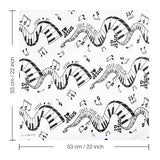 Musical clef note pattern on white and black cotton bandanas