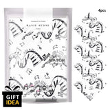 Black and white zebra print bandanas in a 4-Piece Musical Clef Note Cotton Bandana Set.