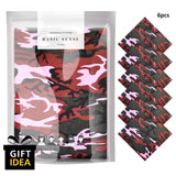 6-Pack Camouflage Military Bandana in pink and black - 100% Cotton