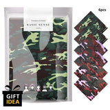 6 pack camouflage print socks displayed in product ’6-Pack Camouflage Military Bandana - 100% Cotton’