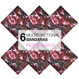 6-Pack Camouflage Military Bandana - Pink Camo 100% Cotton