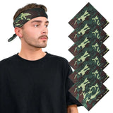 6-Pack Camouflage Military Bandana - Man wearing headband and black t-shirt