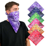 Tie dye paisley bandana with six colorful designs - 100% cotton品