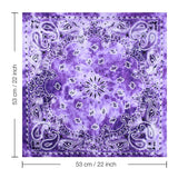 Purple tie dye paisley square scarf in 6-Pack Tie Dye Paisley Bandana - 100% Cotton.