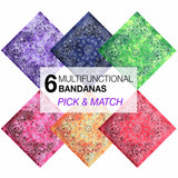 6-Pack Tie Dye Paisley Bandanas in 6 Different Colors
