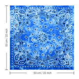 6-Pack Tie Dye Paisley Bandana in Blue Tie Dye Pattern - 100% Cotton