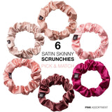 6 PCS Satin Hair Tie Scrunchies: Skinny Small Sizes for Chic Styling