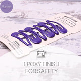 Epoxy metal hair clips with ’purple’ displayed, school-ready durable hairpins, 6pcs