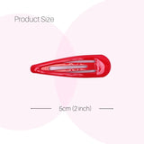 Red Plastic Epoxy Metal Hair Clip - Durable School-Ready Hairpins, 6pcs White Background