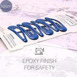 Epoxy Metal Hair Clips - Blue plastic eyelashes with ’ex finish,’ 6pcs durable hairpins