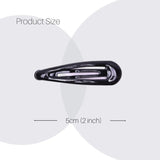 A black epoxy metal hair clip with white background, part of Epoxy Metal Hair Clips - 6pcs set